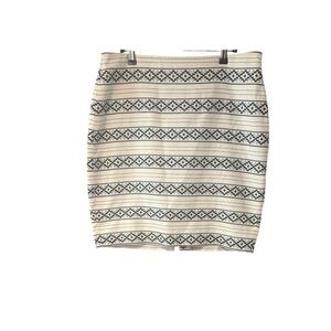 Ann Taylor Embroidered Striped‎ Pencil Skirt